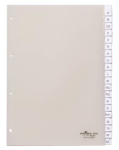 Rozdružovač A4 s 20 rozlišovači A-Z a perforací 80x80x80 mm a titulní stranou