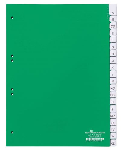 Rozdružovač A4 s 20 rozlišovači A-Z a perforací 60/80+80x80x80 mm a titulní stranou