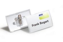 Jmenovka DURABLE Click-Fold s kombiklipem, 75x40mm, balení 25ks