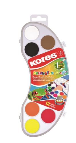 Vodové barvy AKUARELLOS MINI, 12 barev, 25 mm + štětec výprodej