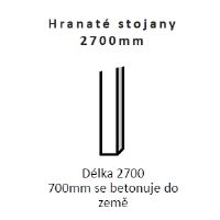 Příslušenství k vitrínám BULK Noha do země, elipsa, délka 270 cm,50x85 (cena za 2 ks), barevná RAL (1)