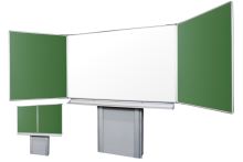 Školní tabule EkoTAB Triptych ZZBZZ na zvedacím stojanu AL - Montáž zdarma!! 180/360x120