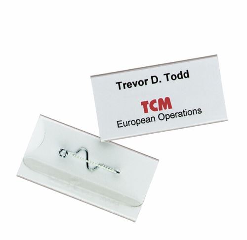 Jmenovka DURABLE se špendlíkem, 60x30mm, balení 10ks výprodej