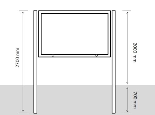 Příslušenství k vitrínám BULK Noha hranatá, délka 200 cm 60x40mm (cena za 2 ks) + patky k podlaze