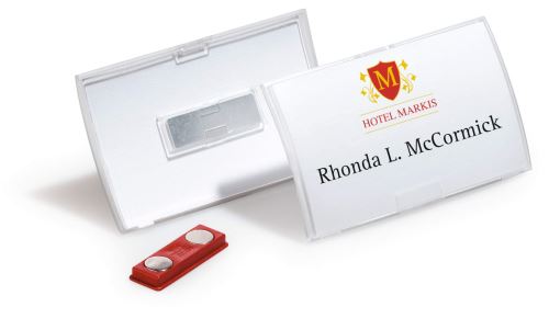 Jmenovka DURABLE Click-Fold s magnetem, 90x54mm, balení 10ks