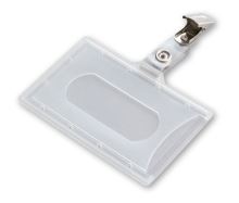 Pouzdro na vstupní karty z tvrzeného plastu s americkým klipem 89 x 56 mm - 50 ks