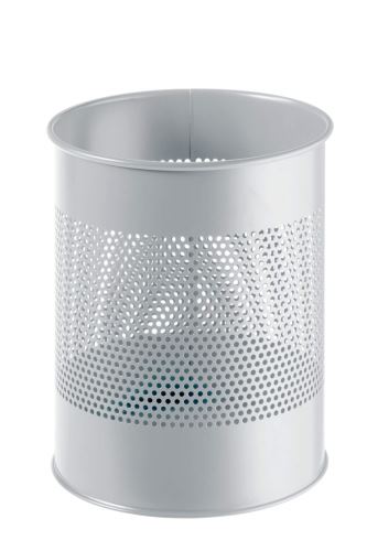 Koš na papír kovový 15L kulatý s perforací 165 mm