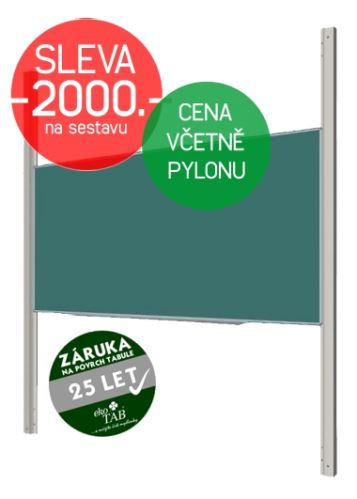 Školní tabule EkoTAB, popis křídou + pylon jednoduchý AL
