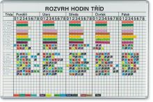Rozvrhová tabule EkoTAB pro 26 tříd, 100x70cm Rozvrhová tabule EkoTAB pro 26 tříd, 100x70cm