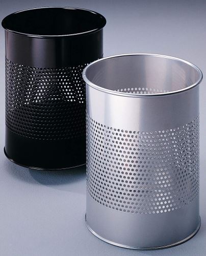 Koš na papír kovový 15L kulatý s perforací 165 mm