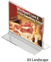 Plexi stojánek na stůl oboustranný typu T - na šířku