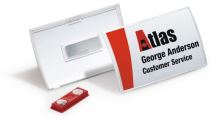 Jmenovka DURABLE Click-Fold s magnetem, 75x40mm, balení 10ks Jmenovka DURABLE Click-Fold s magnetem, 75x40mm, balení 10ks