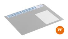 Podložka na stůl 650x480 mm s kalendářem a transparentním PP krytem šedá