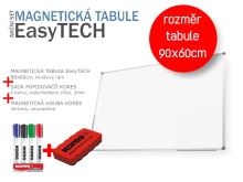 Magnetická tabule EasyTECH 90 × 60 cm – lakovaný povrch, nástěnná tabule + popisovače a houba (AKCE set) Magnetická tabule EasyTECH 90 × 60 cm – lakovaný povrch, nástěnná tabule + popisovače a houba (AKCE set)