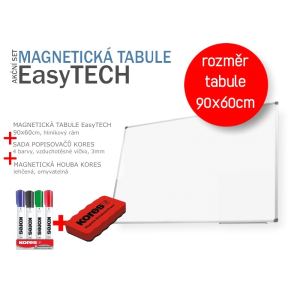 Magnetická tabule EasyTECH 90 × 60 cm – lakovaný povrch, nástěnná tabule + popisovače a houba (AKCE set) Magnetická tabule EasyTECH 90 × 60 cm – lakovaný povrch, nástěnná tabule + popisovače a houba (AKCE set)