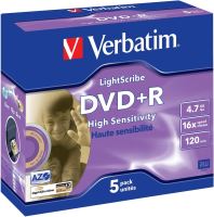 Verbatim 43575 DVD+R V1.2 L/scribe 5pk výprodej Verbatim 43575 DVD+R V1.2 L/scribe 5pk výprodej