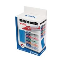 Sada Pilot  popisovače na bílé tabule 5 barev + držák + houba