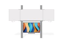 Sestava LCD na pylonu 290cm s tabulí TRIPTYCH K 200x100 BBBBB Optoma 3 65"