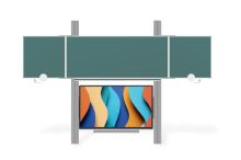 Sestava LCD na pylonu 290cm s tabulí TRIPTYCH 240x100 BZZZB Optoma 3 75"