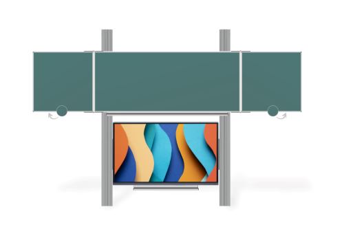 Sestava LCD na pylonu 290cm s tabulí TRIPTYCH 240x100 Optoma 75"