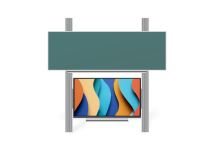 Sestava LCD na pylonu 290cm s tabulí ŠKOL K  300x100 Optoma 3 75"