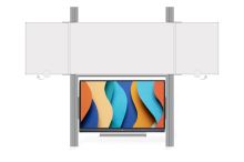 Sestava LCD na pylonu 320cm s tabulí TRIPTYCH 240x120 BBBBB Optoma 3 86"