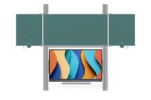 Sestava LCD na pylonu 320cm s tabulí TRIPTYCH 240x120cm ZZZZZ Optoma 3 86"
