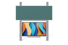 Sestava LCD na pylonu 320cm s tabulí ŠKOL K 300x120cm Optoma 3 86"