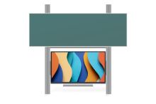 Sestava LCD na pylonu 320cm s tabulí ŠKOL K 350x120cm Optoma 3 86"