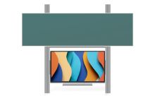 Sestava LCD na pylonu 320cm s tabulí ŠKOL K 400x120cm Optoma 3 86"