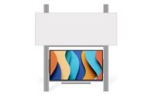 Sestava LCD na pylonu 320cm s tabulí MAN K 300x120cm Optoma 3 86"