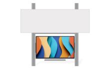 Sestava LCD na pylonu 320cm s tabulí MAN K 350x120cm Optoma 3 86"